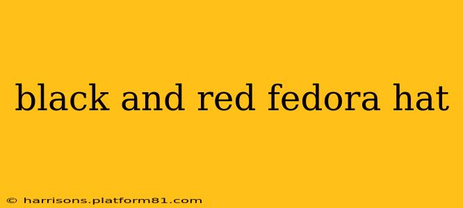 black and red fedora hat