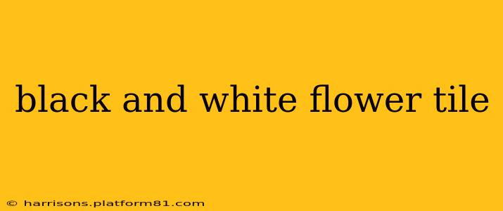 black and white flower tile
