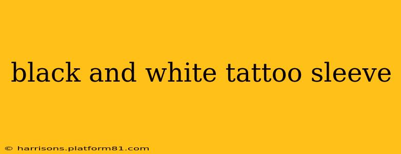 black and white tattoo sleeve