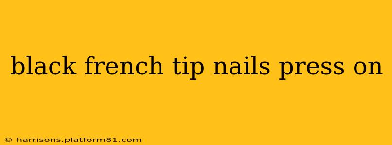black french tip nails press on