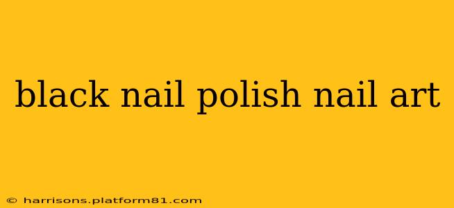 black nail polish nail art