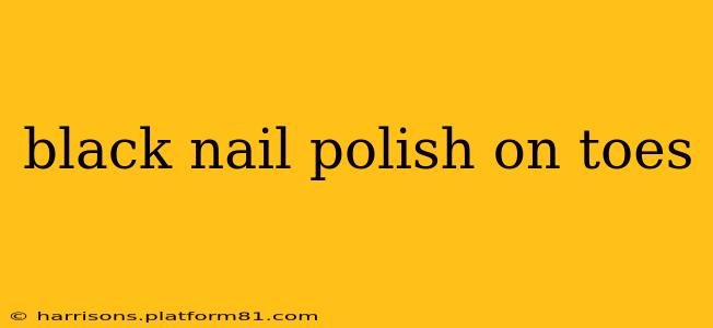 black nail polish on toes