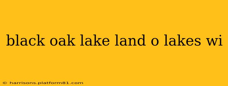 black oak lake land o lakes wi