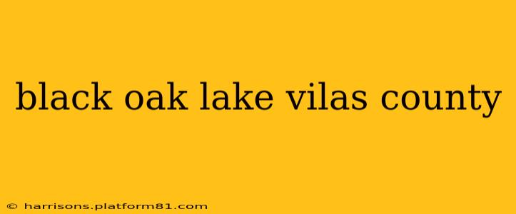black oak lake vilas county