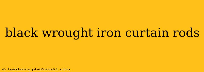 black wrought iron curtain rods