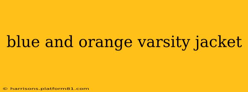 blue and orange varsity jacket