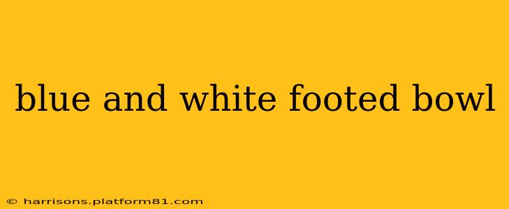 blue and white footed bowl