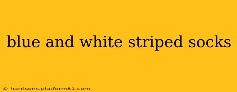 blue and white striped socks