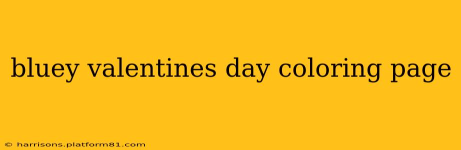 bluey valentines day coloring page