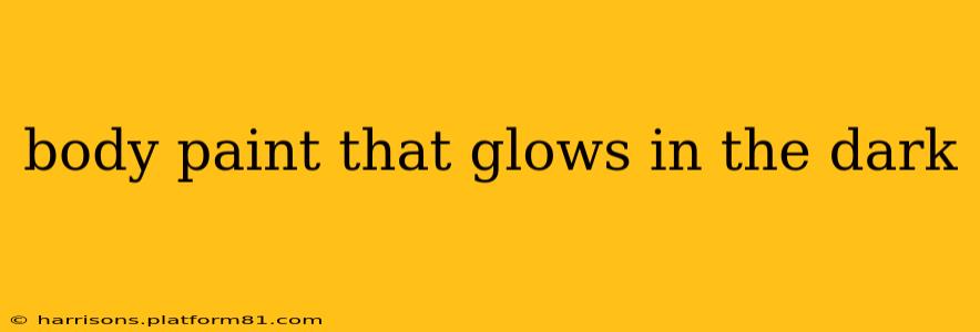 body paint that glows in the dark