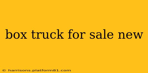 box truck for sale new