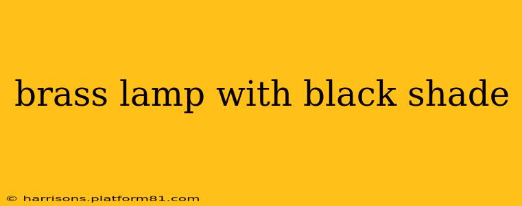 brass lamp with black shade