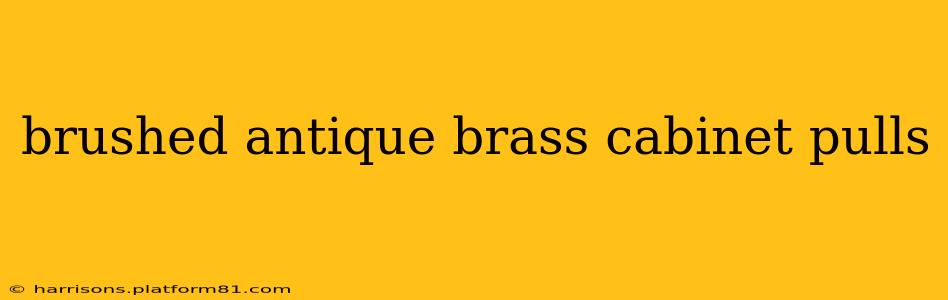 brushed antique brass cabinet pulls