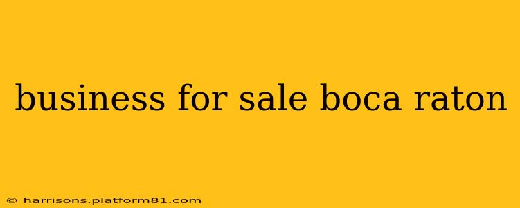 business for sale boca raton