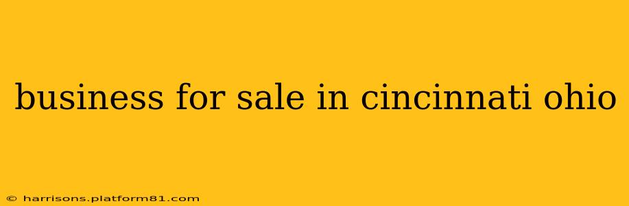 business for sale in cincinnati ohio