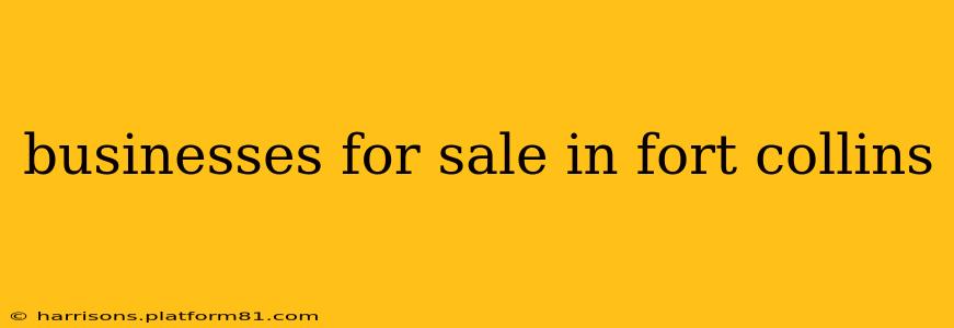 businesses for sale in fort collins