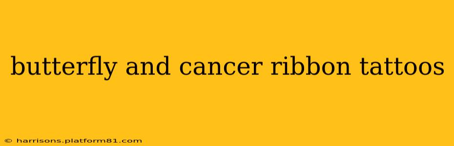 butterfly and cancer ribbon tattoos