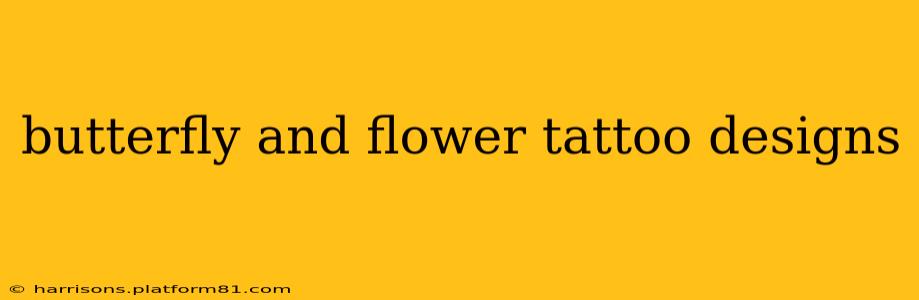 butterfly and flower tattoo designs