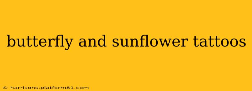 butterfly and sunflower tattoos