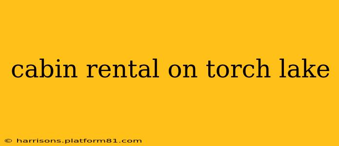 cabin rental on torch lake