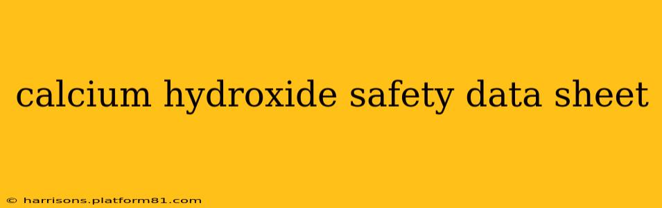 calcium hydroxide safety data sheet