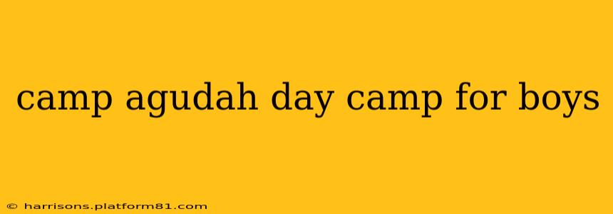 camp agudah day camp for boys