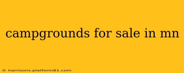 campgrounds for sale in mn