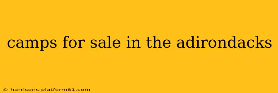 camps for sale in the adirondacks