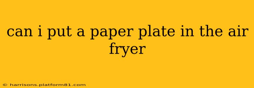 can i put a paper plate in the air fryer