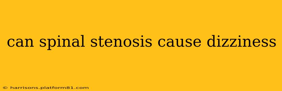 can spinal stenosis cause dizziness