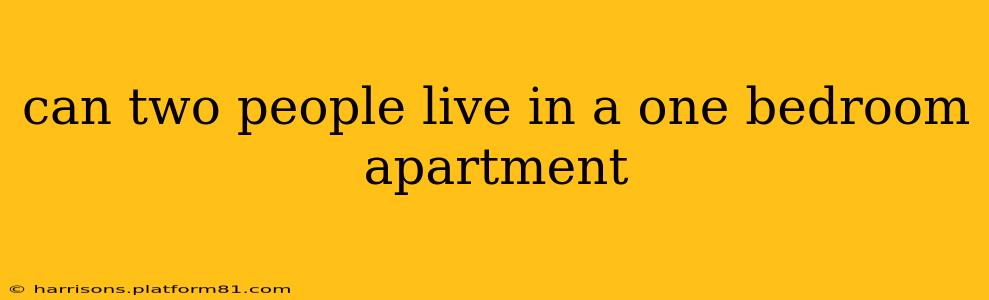 can two people live in a one bedroom apartment