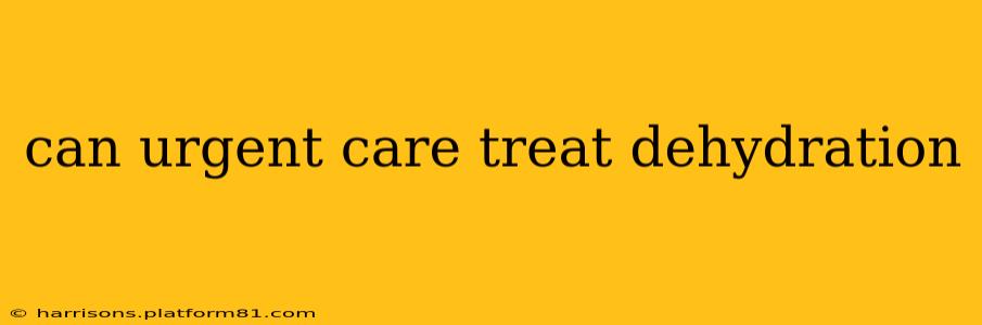 can urgent care treat dehydration