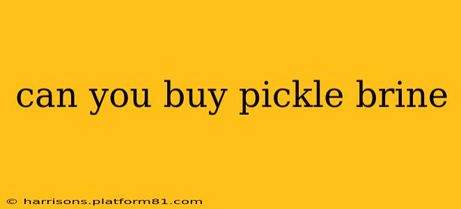 can you buy pickle brine
