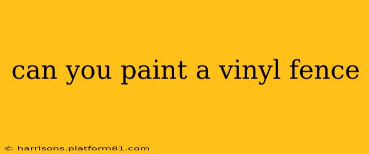 can you paint a vinyl fence