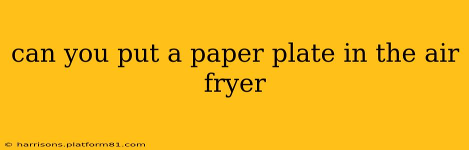 can you put a paper plate in the air fryer