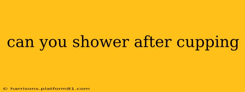 can you shower after cupping