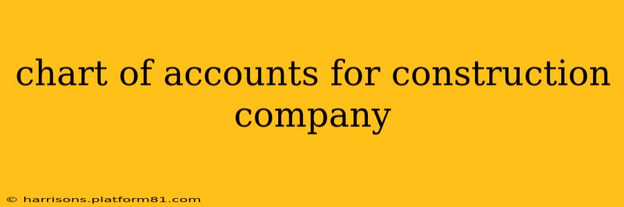 chart of accounts for construction company