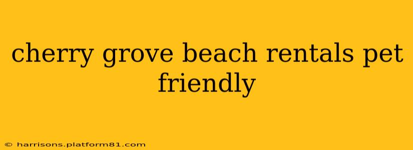 cherry grove beach rentals pet friendly