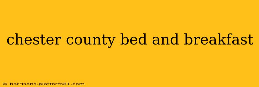 chester county bed and breakfast