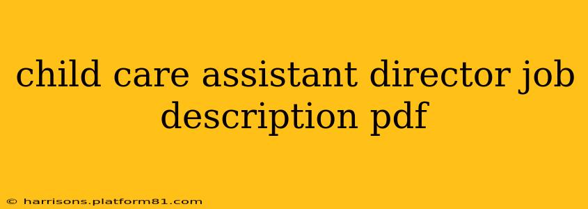 child care assistant director job description pdf