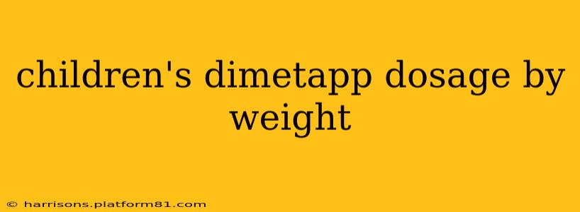 children's dimetapp dosage by weight