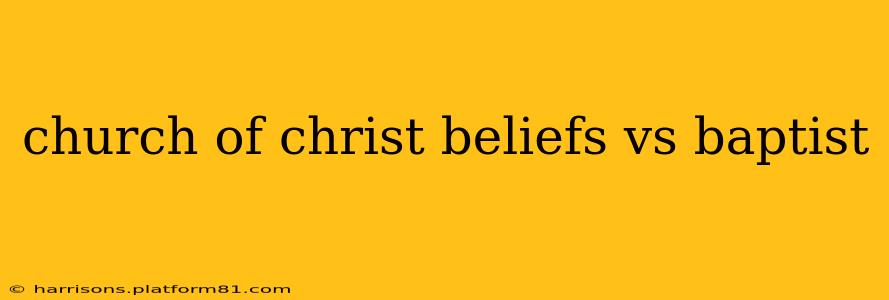 church of christ beliefs vs baptist