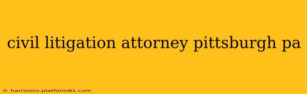 civil litigation attorney pittsburgh pa