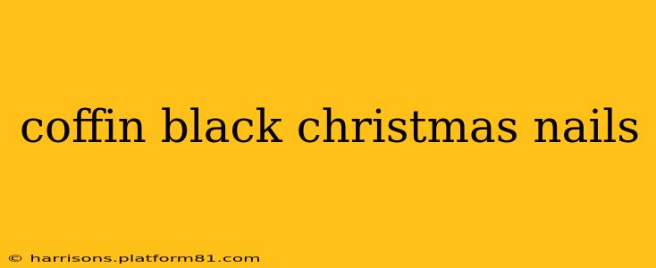 coffin black christmas nails