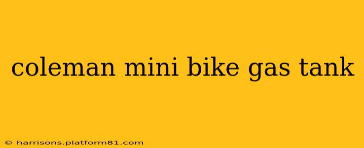 coleman mini bike gas tank