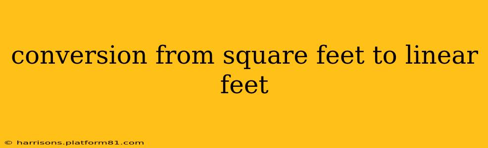conversion from square feet to linear feet