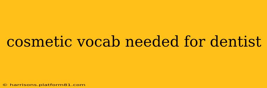 cosmetic vocab needed for dentist