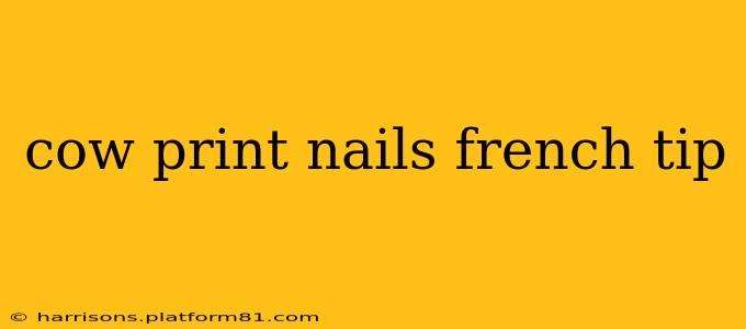 cow print nails french tip