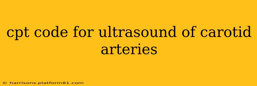 cpt code for ultrasound of carotid arteries