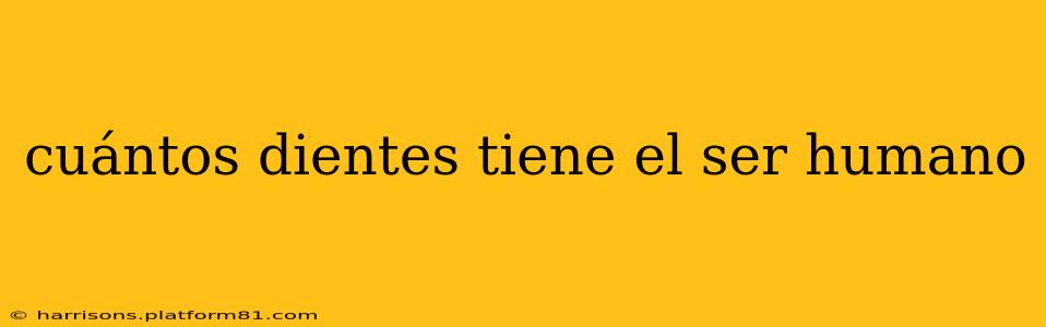 cuántos dientes tiene el ser humano